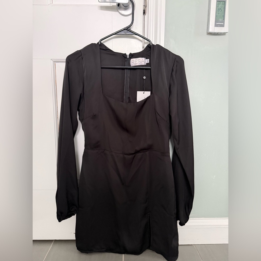 RESA Black Long Sleeve Mini Dress